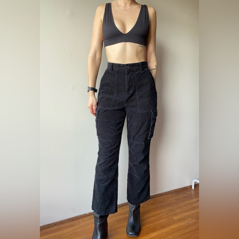 Tommy Hilfiger black corduroy straight leg pants